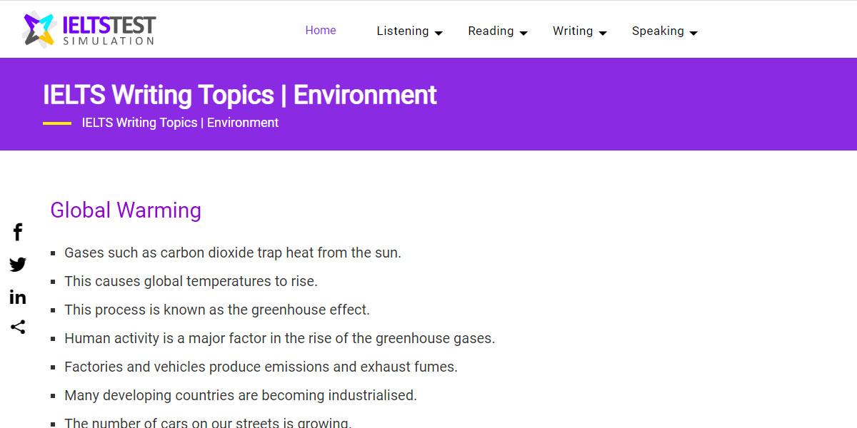 environment ielts essays