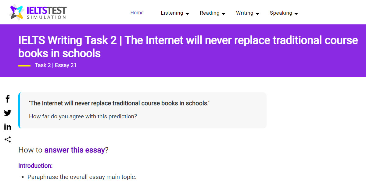 ielts essays on internet